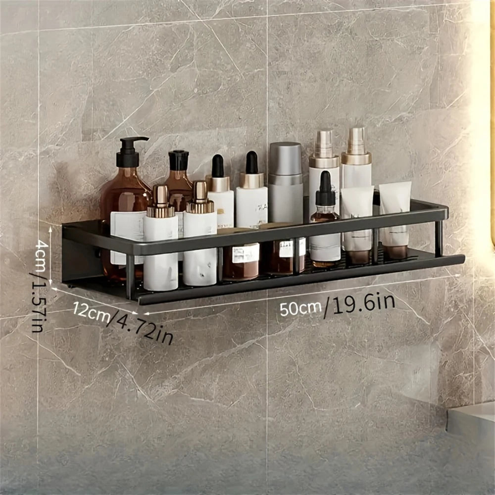 étagère murale moderne étagères aluminium noir serviettes bouteilles pots salle bain cuisine rangement gain