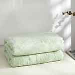 couverture coton floral gris vert clair hiver été portable hospitalière