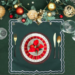 serviettes table coton bordure brodée décoration Noël mariage table repas maison