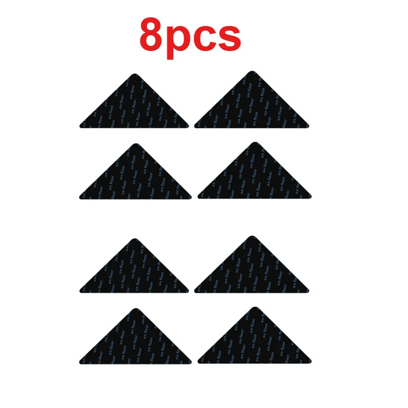 tapis gris clair doux moderne adhésifs antidérapants réutilisables sols bois carrelage stratifié bandes noires