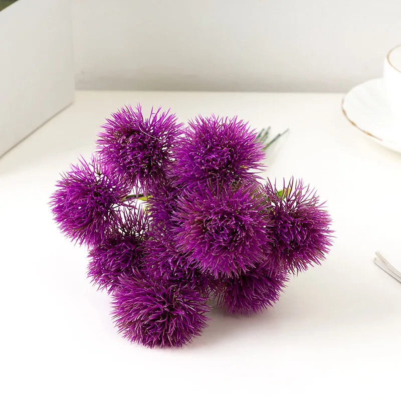 bouquet fleurs artificielles violet jaune vert modernes mariage anniversaire intérieur exposé minimaliste