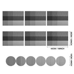 serviettes table modernes gris noir rayures horizontales adhésives faciles nettoyer pièces 12 cercles