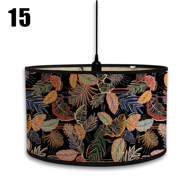 abat jour vintage bambou imprimé floral boho chic décoration maison art déco