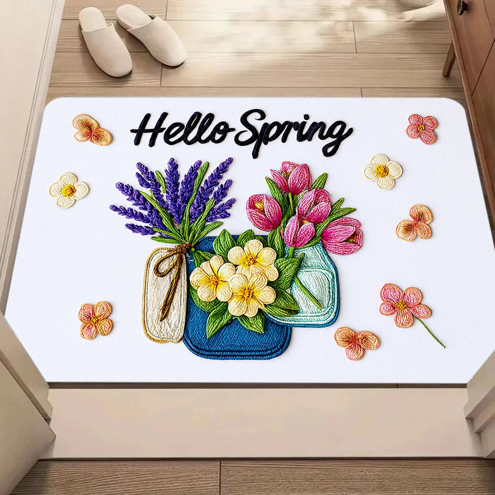 tapis moderne citrons feuilles tournesols summer sunshine extérieur résistant polyester bleu jaune vert blanc