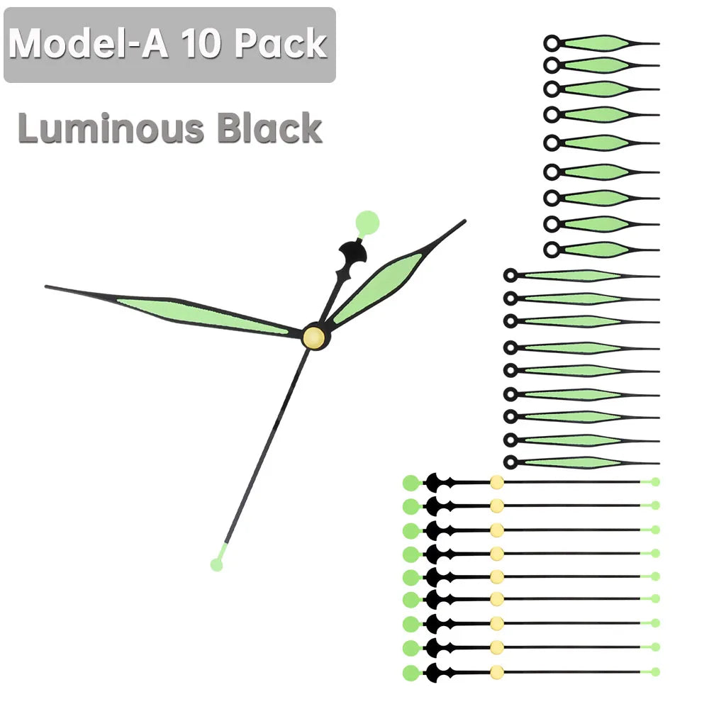 aiguilles montre vert clair noir blanc lisses modernes horloges murales remplacement bricolage quartz
