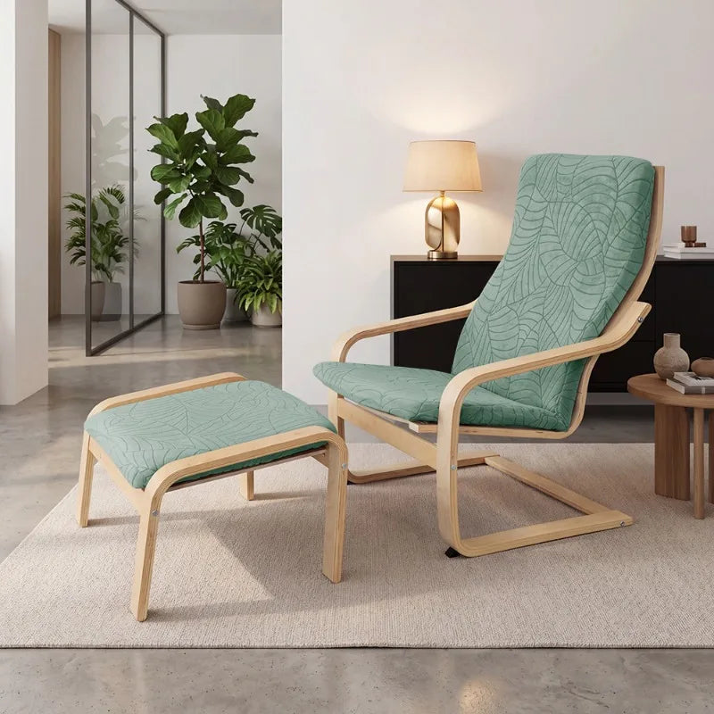 housses chaise coussin repose pieds vert pastel imprimé feuilles moderne polyester extensiblesextérieur mariage banquet