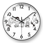 horloge murale snoopy dessin animé noir blanc moderne fixations murs quartz