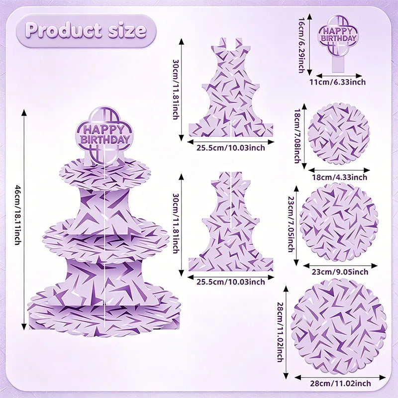 supports cupcakes drapeaux happy birthday rose violet zigzag modernes festifs anniversaire famille réunion