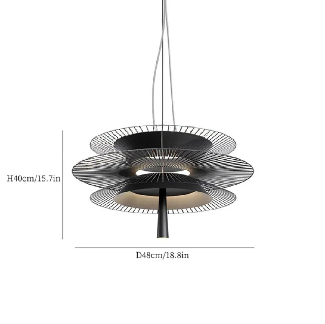 suspension lumineuse contemporaine or noir minimaliste métal cercles concentriques 249 2000 lumens