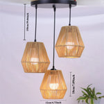 lampe suspendue moderne rotin tressé naturel chaînes noires salon 150cm hauteur led 6000k