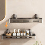 étagère murale gris perforée moderne ventouse salle bain shampoing savon cosmétiques