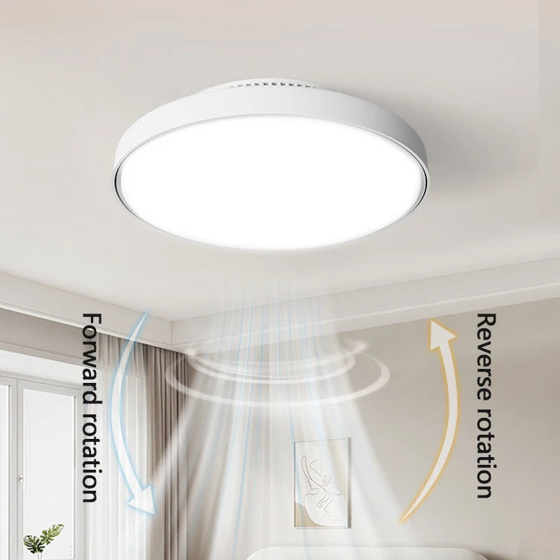 lampe ventilateur sans pales led moderne bois blanc éclairage décoration intérieure télécommande adjustable chambre