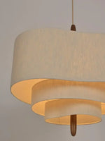 Suspension lumineuse moderne tissu beige clair opaque 60 249 flux lumineux 90 260V