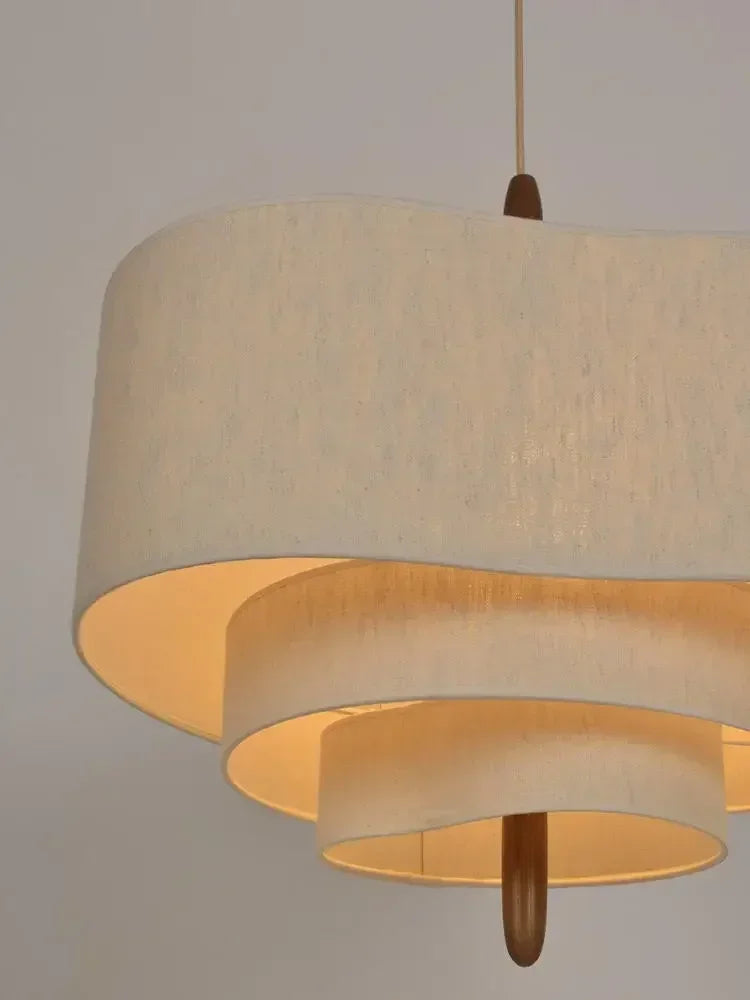 Suspension lumineuse moderne tissu beige clair opaque 60 249 flux lumineux 90 260V