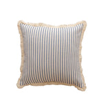 housse coussin rayures coton chanvre rustique beige rouge decoratif maison canape lit salon voiture