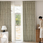 rideau occultant polyester moderne beige gris marbré abstrait opacité extérieure fenêtre plateHooks tape top