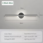 lampe murale led moderne or noir 40 60 cm mur vis fixe éclairage chambre