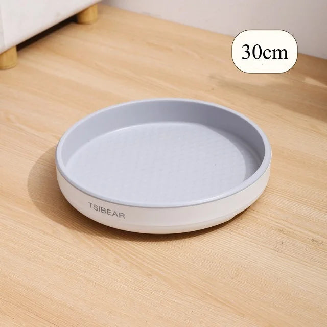 plateau tournant gris blanc perforé moderne adhésif réutilisable pp multifonction 25cm 30cm cuisine épices