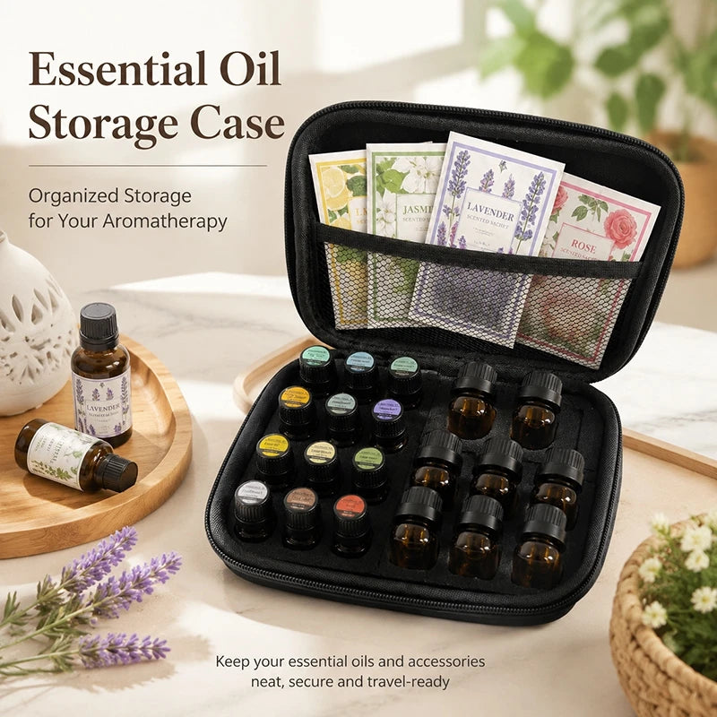 boîte rangement insuline huiles essentielles pochettes alcool seringues coton tige portable pratique noire