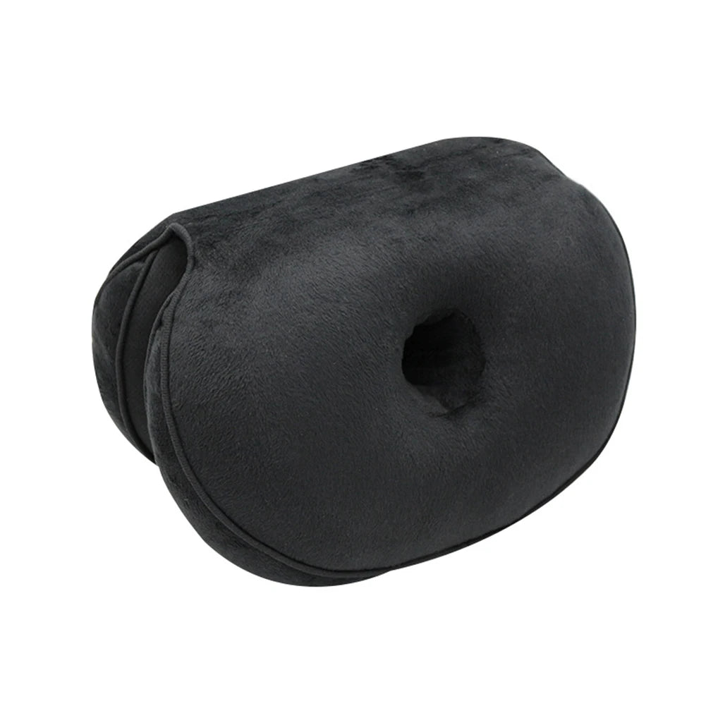 coussin siège ergonomique mousse mémoire forme doux rose noir adhésif coccyx sciatique confort
