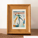 cadre photo aquarelle artiste bois naturel blanc famille décoration intérieur mariage