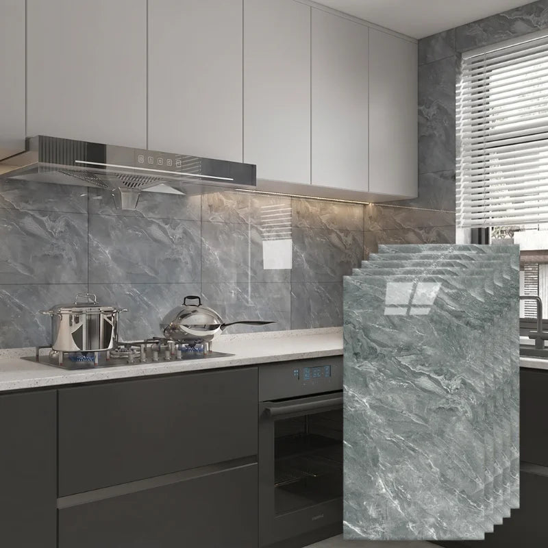 panneau décoratif auto adhésif marbre gris moderne 30cm 60cm imperméable amovible