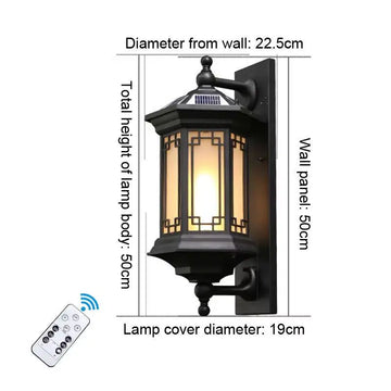 lampe murale classique grille géométrique noir ip65 led vis