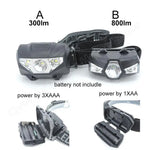 lampe frontale noire led aaa aa torchon randonnee camping headtorch ajustable