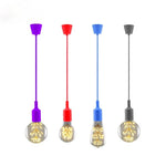 lustre suspendu moderne ampoule câble coloré salon chambre rouge noir blanc