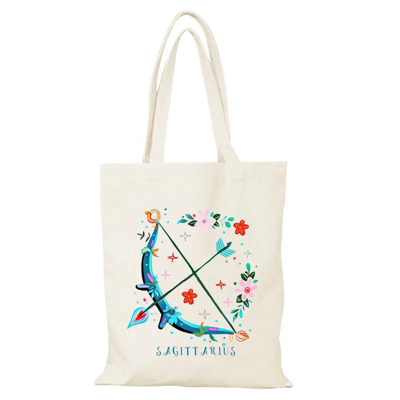 sac tissu fleur graphique sagittaire tribal poignées tote femme décontracté imprimé floral
