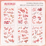 autocollants transparents feuilles branches diverses couleurs adhésif scrapbooking collage diy journal