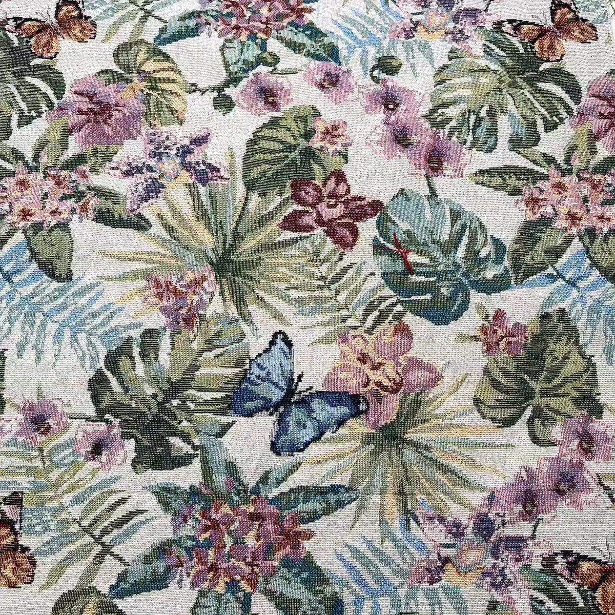 tissu chenille polyester opaque fleurs motifs peinture huile sofa coussin diyversible tablecloth nappe
