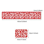 table runner rouge blanc coeurs transparents décoration valentin romantique table longue transparente motifs ajourés