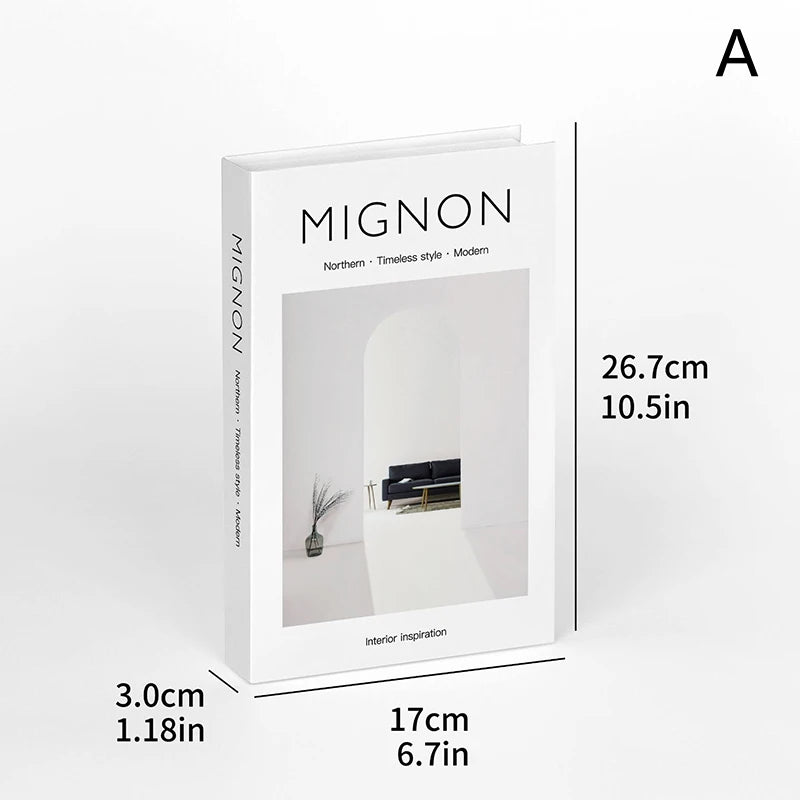 décoration intérieure livres faux blanc gris moderne minimaliste feuilles table étagère