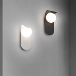 lampe murale led moderne noir blanche rond lisse minimaliste fixée mur