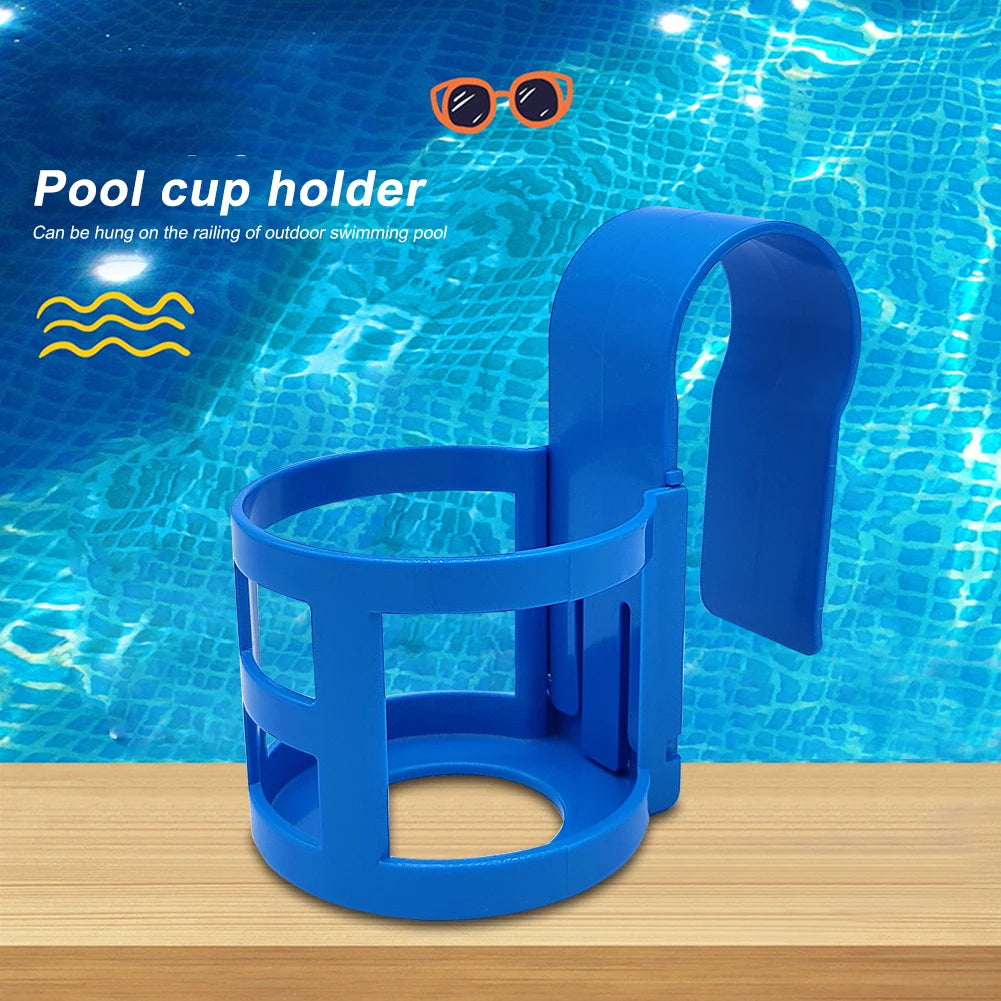 support verres piscine bleu moderne anneau fixation pratique transparent matériaux lisses