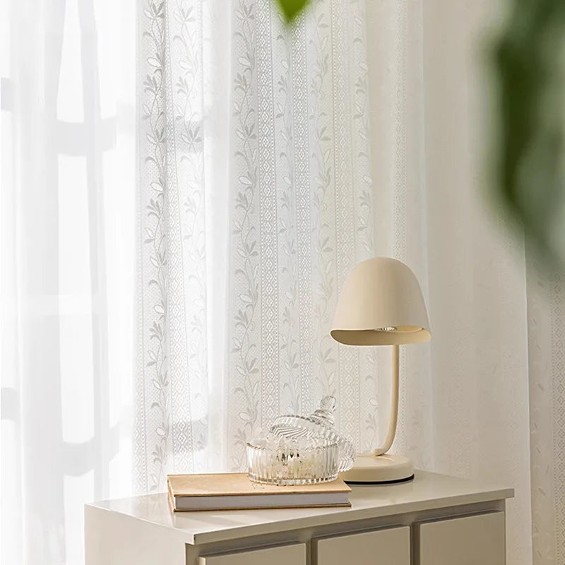 rideau blanc brodé floral transparent classique maison 100 polyester
