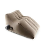 coussin gonflable ergonomique velouté beige antidérapant fibre polyester coton pompe air inclusion pvc assistance