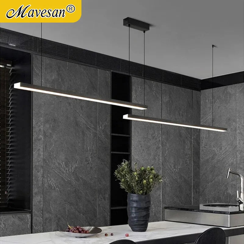 lampe suspendue moderne noire mat pendentif salon chambre étude brightness dimmable flux lumineux