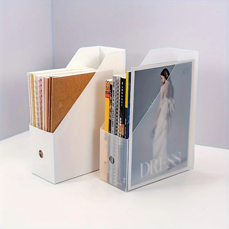 porte documents blanc moderne plastique légèrement rugueux papeterie livres