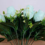 décoration intérieure bouquet roses artificielles 18 fleurs 37cm vert clair violet rose