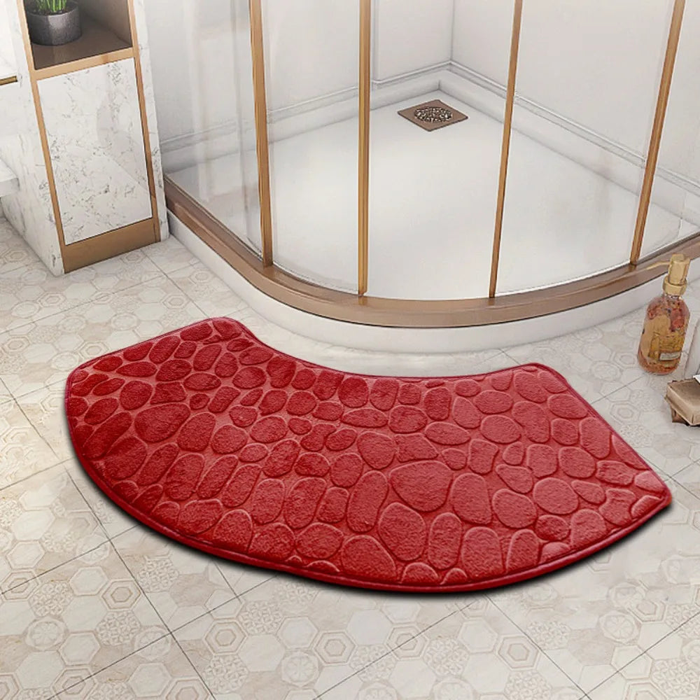 tapis bain gris moderne texture cailloux antidérapant absorbant eva 30x60cm
