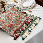 tableau decoratif boheme pompons motifs floraux table restaurant halloween noel