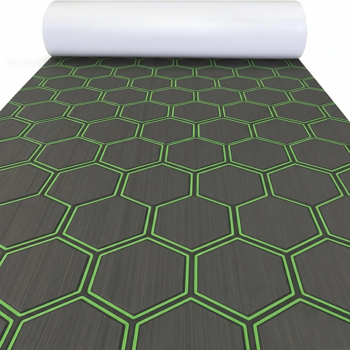 tapis sol mousse eva hexagon noir vert moderne antidérapant adhésif camping surf