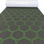 tapis sol mousse eva hexagon noir vert moderne antidérapant adhésif camping surf