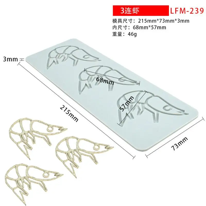 moules gâteau silicone motifs crustacés gris clair modernes décoration sucrerie