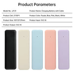 Batterie charge portable boîte stockage violet bleu rose noir blanc moderne compact lanière câble