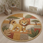 tapis rond animalier moderne polyester antidérapant 80x80cm 120x120cm salon chambre decoration