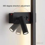 lampe murale moderne appliques led noir blanc minimaliste fixée mur chambre salon entrée