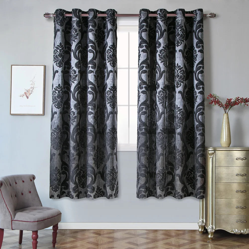 rideaux marron beige noir gris floral imprimé opacité classique anneaux inclusextérieur salon